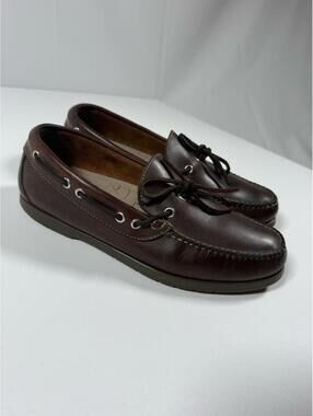 L.L.Bean Brown Leather Moccasin Loafers Size 8